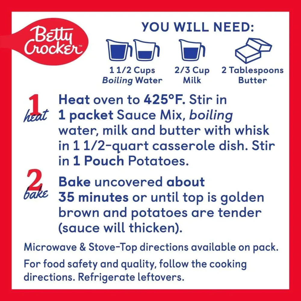 Betty Crocker Scalloped Casserole Potatoes, Made with Real Cheese, Twin Pack, 8 oz Box - USA MEGA SHOP