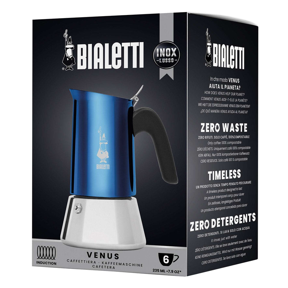 Bialetti Stovetop Espresso Maker Venus Blue, 6 Cup