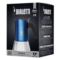 Bialetti Stovetop Espresso Maker Venus Blue, 6 Cup