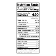 Cloverhill Big Texas cinnamon roll nutrition facts label for 1 roll