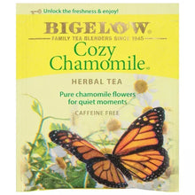 Chamomile herbal tea box front with butterfly and chamomile flowers