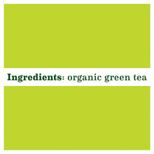 Ingredients panel reading organic green tea