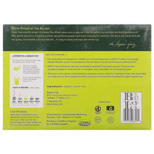 Bigelow Premium Green Tea box back panel with serving info and barcode