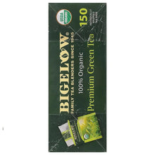 Bigelow Premium 100% Organic Green Tea box side with 150 and USDA organic