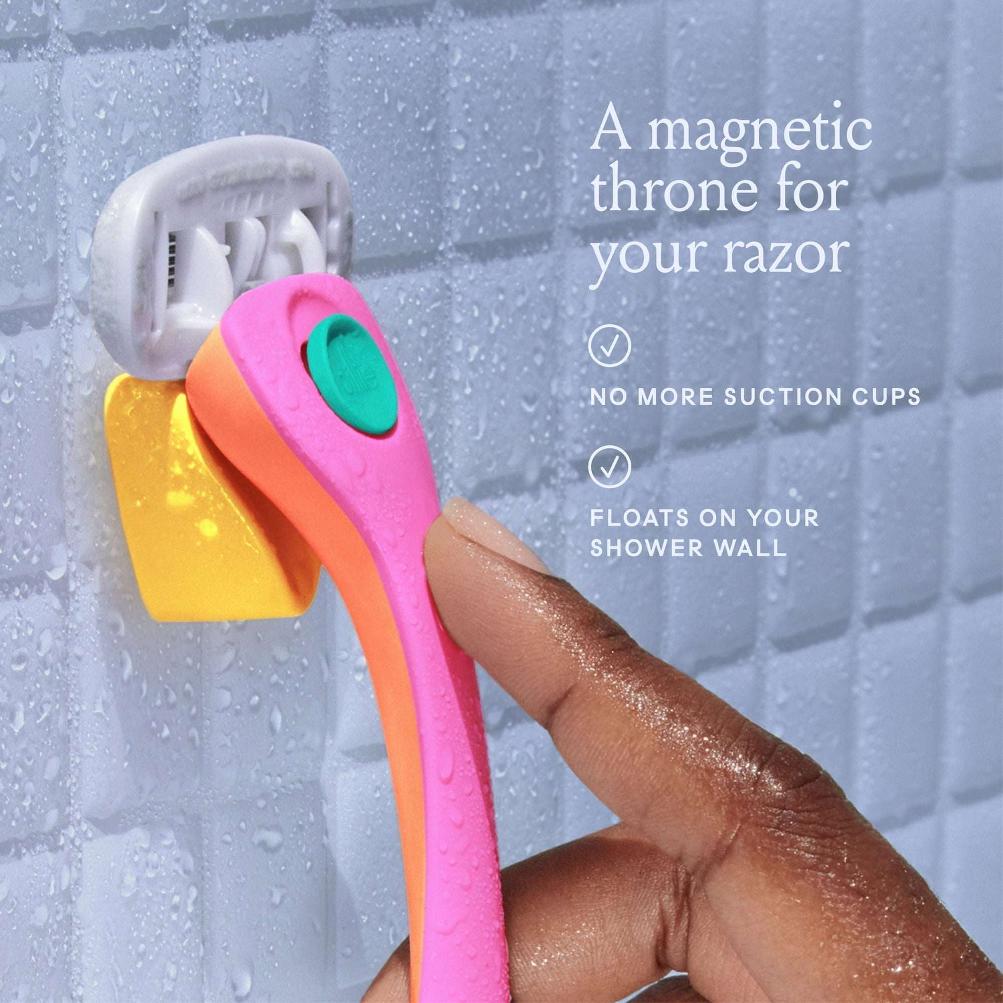 Kit de afeitado Billie para mujer, 1 mango + 2 recambios de 5 hojas + soporte magnético, color Malibu