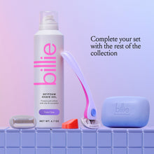 Billie shaving gel bottle and razor with 5-blade refill cartridge, set items