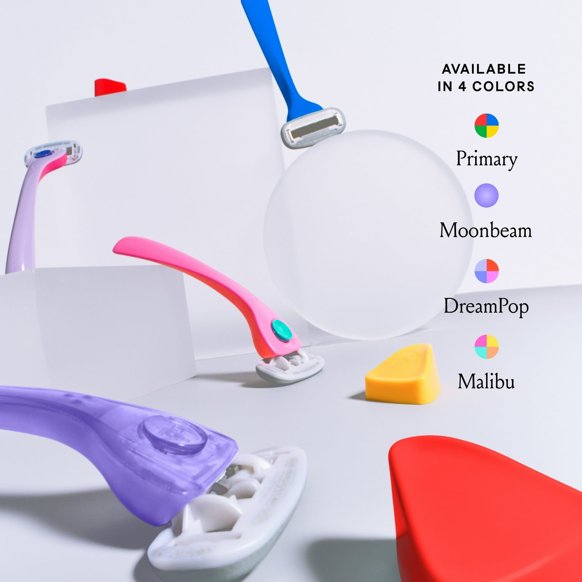 Kit de afeitado Billie para mujer, 1 mango + 2 recambios de 5 hojas + soporte magnético, color Malibu