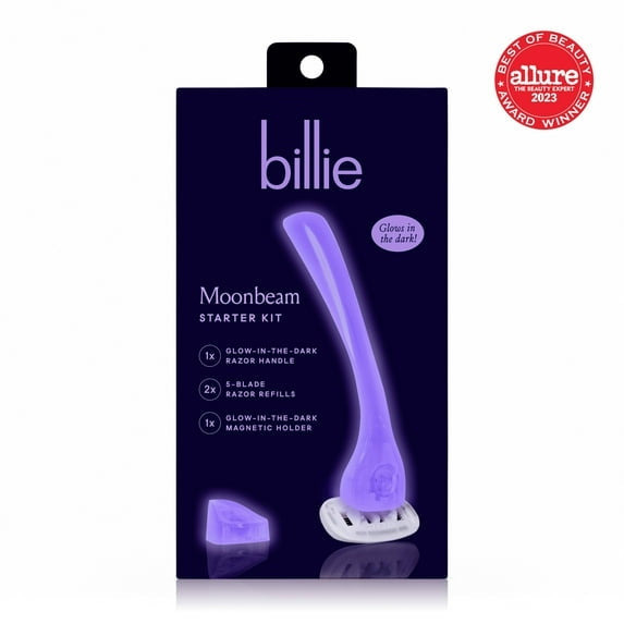 Billie Women’s Razor Kit, 1 Handle + 2 x 5-Blade Refills + Magnetic Holder, Malibu Color