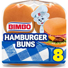 Bagged hamburger buns, 8 count, in clear plastic wrap