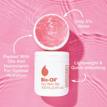 Dry Skin Gel jar with open top, clear gel swirl, white container