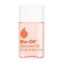 Bio-Oil skincare oil bottle with red label and white cap, 25 mL (0.85 fl oz)