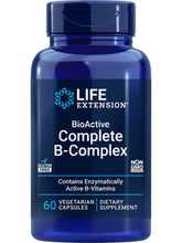 Blue supplement bottle with BioActive Complete B-Complex front label