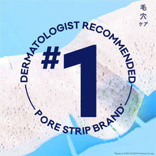 Biore pore strip branding graphic with large #1 badge over white strip