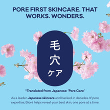 Biore pore care product graphic with oval icon for pore care