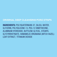 Ingredients list for Biore original deep cleansing pore strips