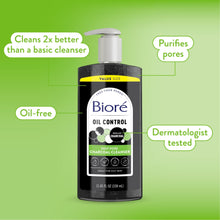 Oil-free deep pore charcoal cleanser bottle with silver pump and Oil Control front label