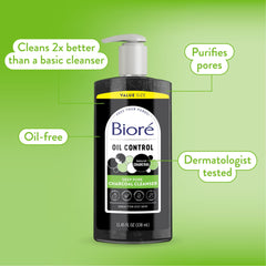Biore Deep Pore Charcoal Daily Face Wash Care for Dirt & Makeup Removal, for Skin Care, 11.45 fl oz