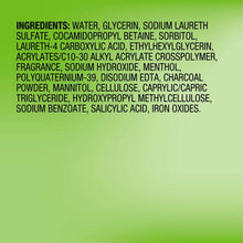 Ingredients list text on cleanser bottle back label