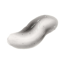 Thick white face wash gel with small black specks.