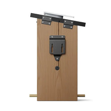 Smart bird feeder rear panel with black mounting hardware and sensor
