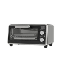 Stainless steel air fryer toaster oven with glass door and two control knobs