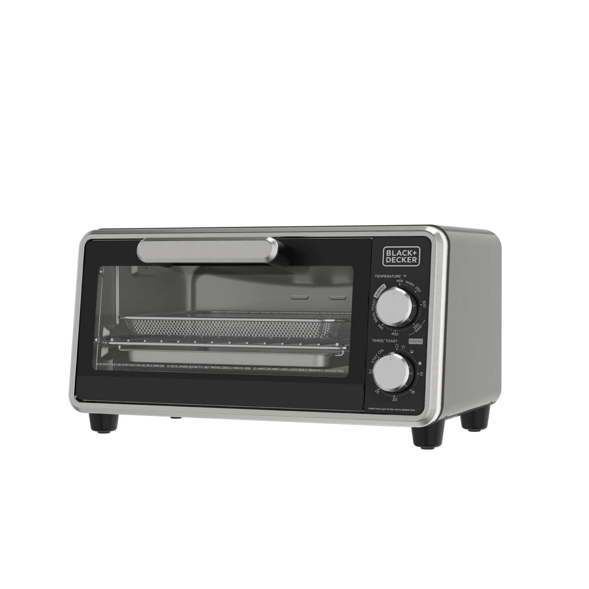 Black+Decker Crisp â€˜N Bake PRO Stainless Steel 4-Slice Air Fryer Toaster Oven - USA MEGA SHOP