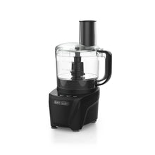 BLACK+DECKER 8-cup food processor with clear bowl, black base and feed tube