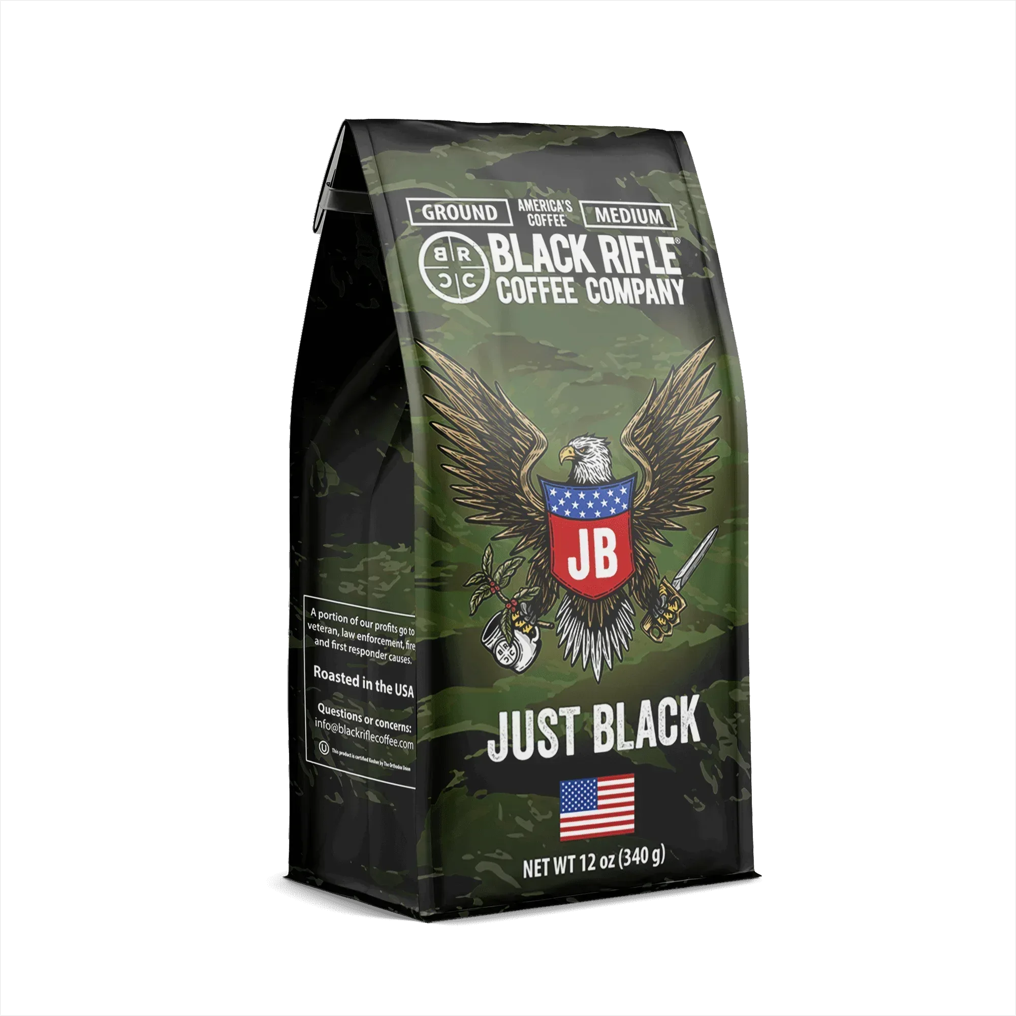 Black Rifle Coffee Company Just Black, Medium Roast, Ground Coffee,12 oz