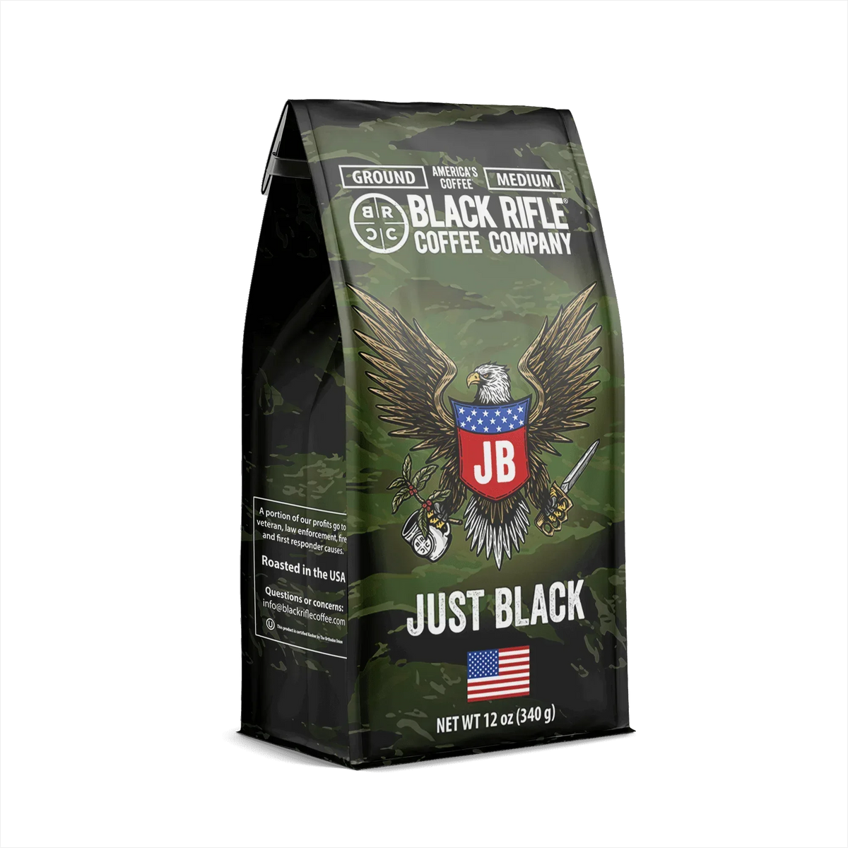 Black Rifle Coffee Company Just Black, Medium Roast, Ground Coffee,12 oz