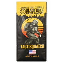 Black Rifle Coffee Company Tactisquatch dark roast ground coffee bag, front design