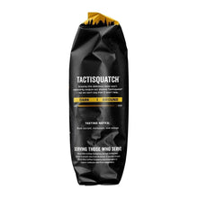 Ground coffee bag, black with gold top; tasting notes and serving suggestions text.