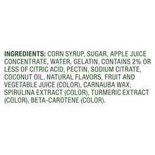 Gummy bears ingredient list: corn syrup, sugar, apple juice concentrate, water