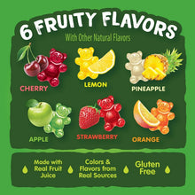 Black Forest gummy bears fruit flavors chart showing cherry, lemon, pineapple, apple