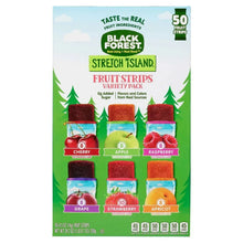 Fruit strips variety pack with mixed flavor packets, including cherry, apple, raspberry, grape, strawberry, apricot.