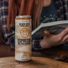 Espresso salted caramel coffee can, Black Rifle Coffee Company, 11 fl oz