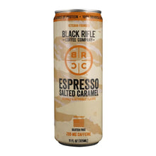 Espresso salted caramel coffee can, Black Rifle Coffee Company, 11 fl oz, gluten-free