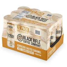 Espresso salted caramel coffee 12-pack carton, Black Rifle Coffee Company