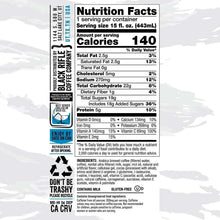 Black Rifle Espresso 300 vanilla bomb can, Nutrition Facts panel