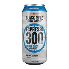 Black Rifle Espresso 300 vanilla bomb can, front label, 15 fl oz
