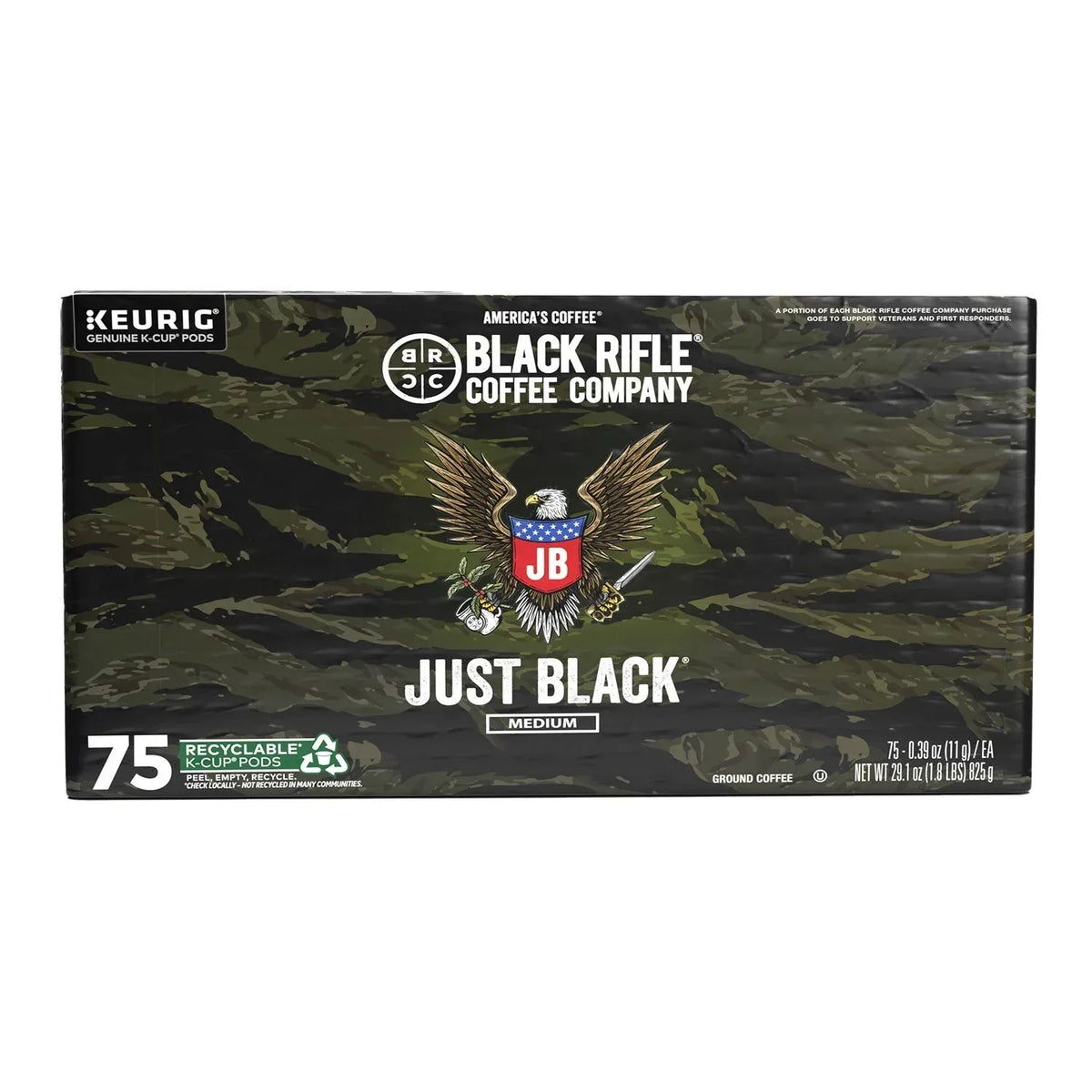 Black Rifle Coffee Company Just Black, Medium Roast K-Cup Coffee Pods, 75 ct. - USA MEGA SHOP