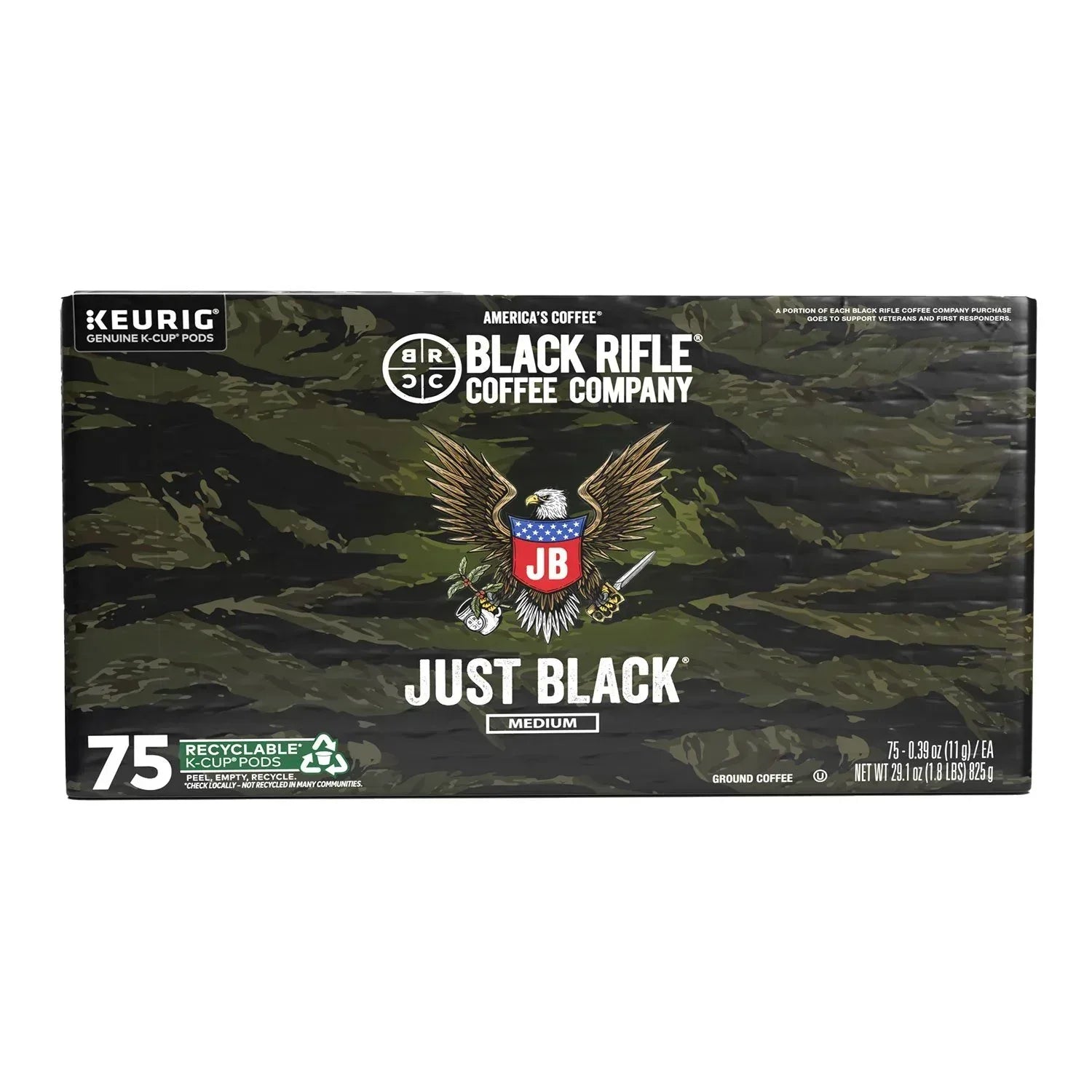 Black Rifle Coffee Company Just Black, Medium Roast K-Cup Coffee Pods, 75 ct.