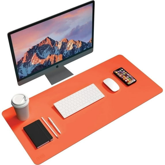 BLACK+DECKER Faux Leather Keyboard and Mouse Desk Mat, Office Desk Accessories, Protective Office Desk Decor Men, Women, Teens, Desk Pad Mat for Gaming, Work from Home, Office, Desk Organizers