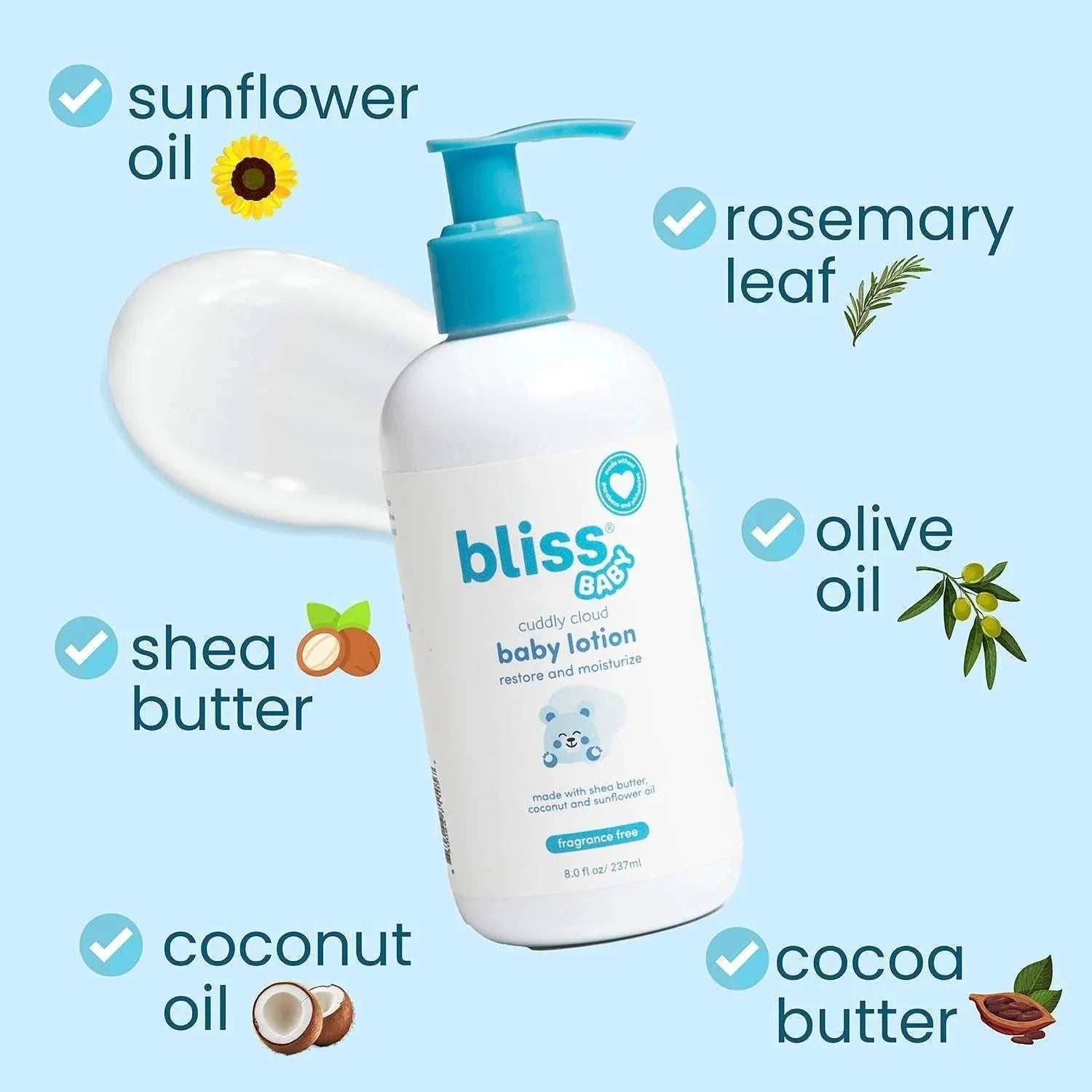 Bliss Baby Bath Bundle, 2-in-1 Shampoo + Body Wash & Lotion, 8 fl. oz., 2 pk. - USA MEGA SHOP