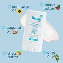 Mineral sunscreen stick SPF 50 with cocoa, coconut oil, shea and olive oils