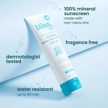 Mineral sunscreen lotion tube with blue cap, 100% mineral non-nano zinc
