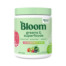 Bloom greens & superfoods powder jar in Strawberry Kiwi flavor