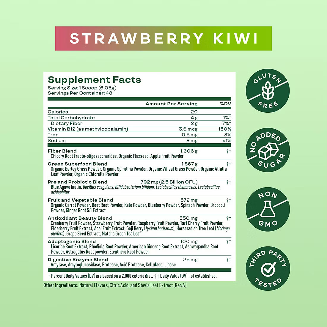 Bloom Nutrition Greens & Superfoods Powder, Strawberry Kiwi, 48 Servings, 10.24 oz.