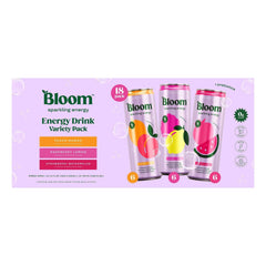Bloom Sparkling Energy Drink, Variety Pack, 12 fl oz, 18 Count