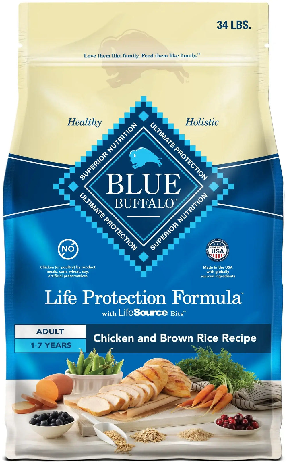 Blue Buffalo Life Protection Formula Adult Dry Dog Food, Chicken & Brown Rice