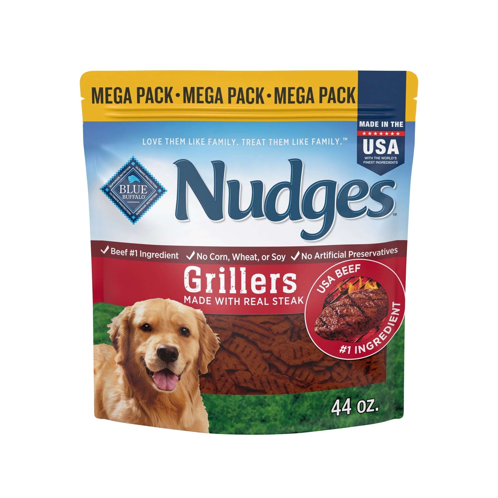 Blue Buffalo Nudges Grillers, Natural Dog Treats, Steak, 12oz Bag